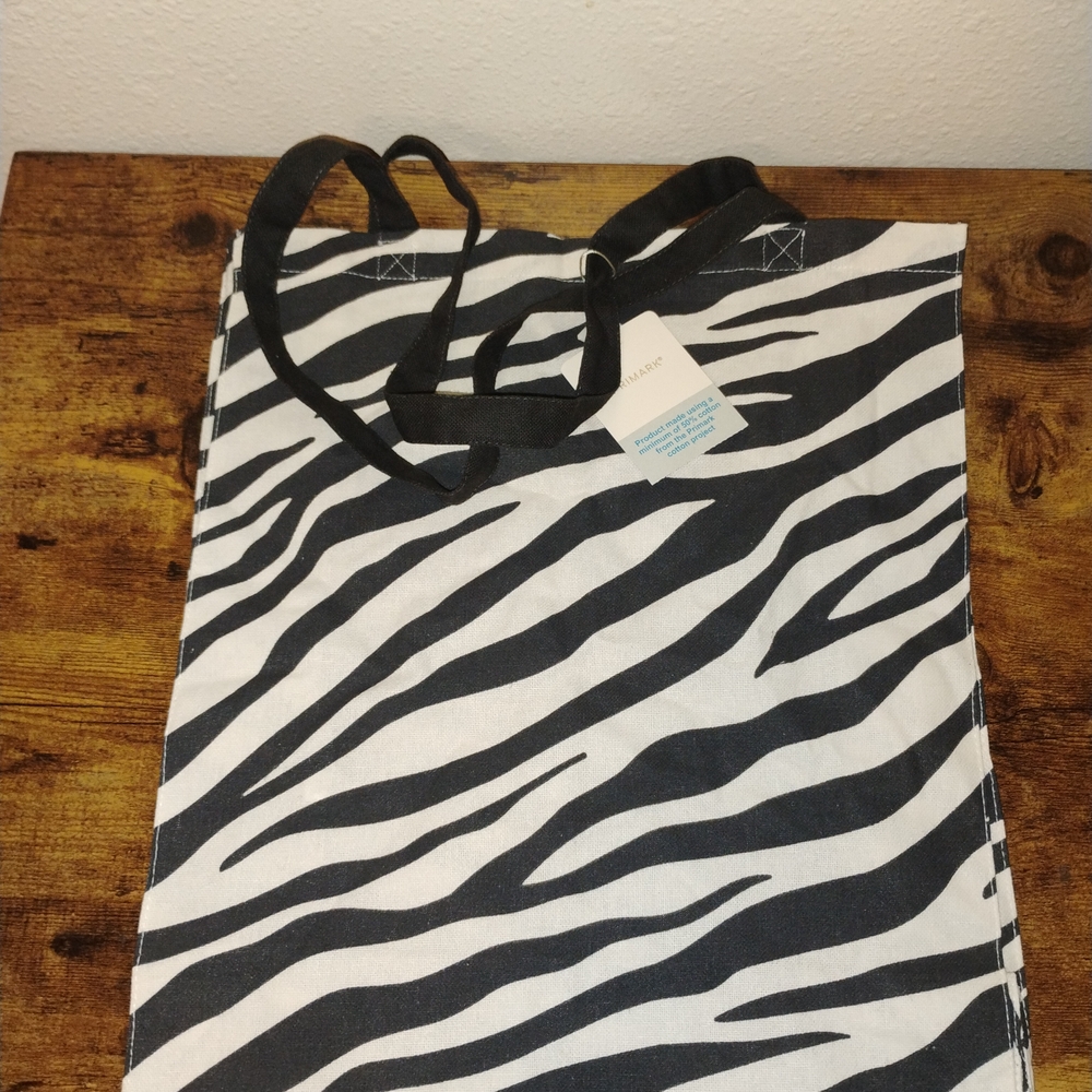 Zebra Print Canvas Tote Bag